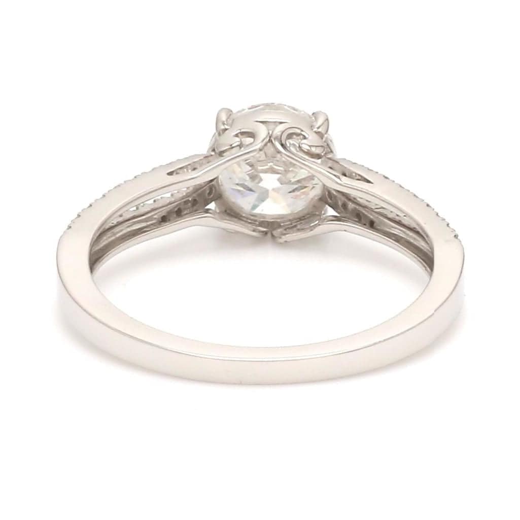 Jewelove™ Rings J VS / Women's Band only 1 Carat. Solitaire Platinum Diamond Split Shank Ring JL PT 1221