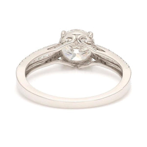 Solitaire Platinum Diamond Split Shank Ring JL PT 1221