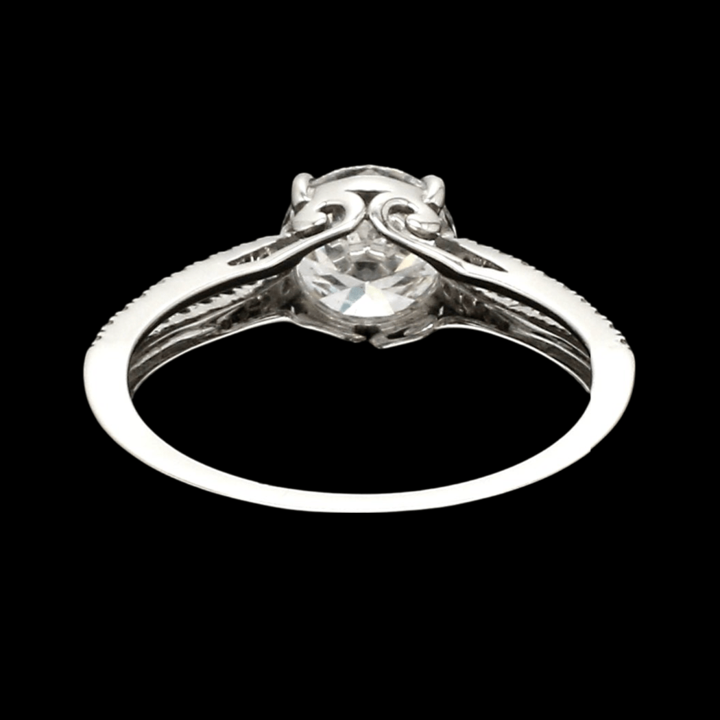 Jewelove™ Rings J VS / Women's Band only 1 Carat. Solitaire Platinum Diamond Split Shank Ring JL PT 1221
