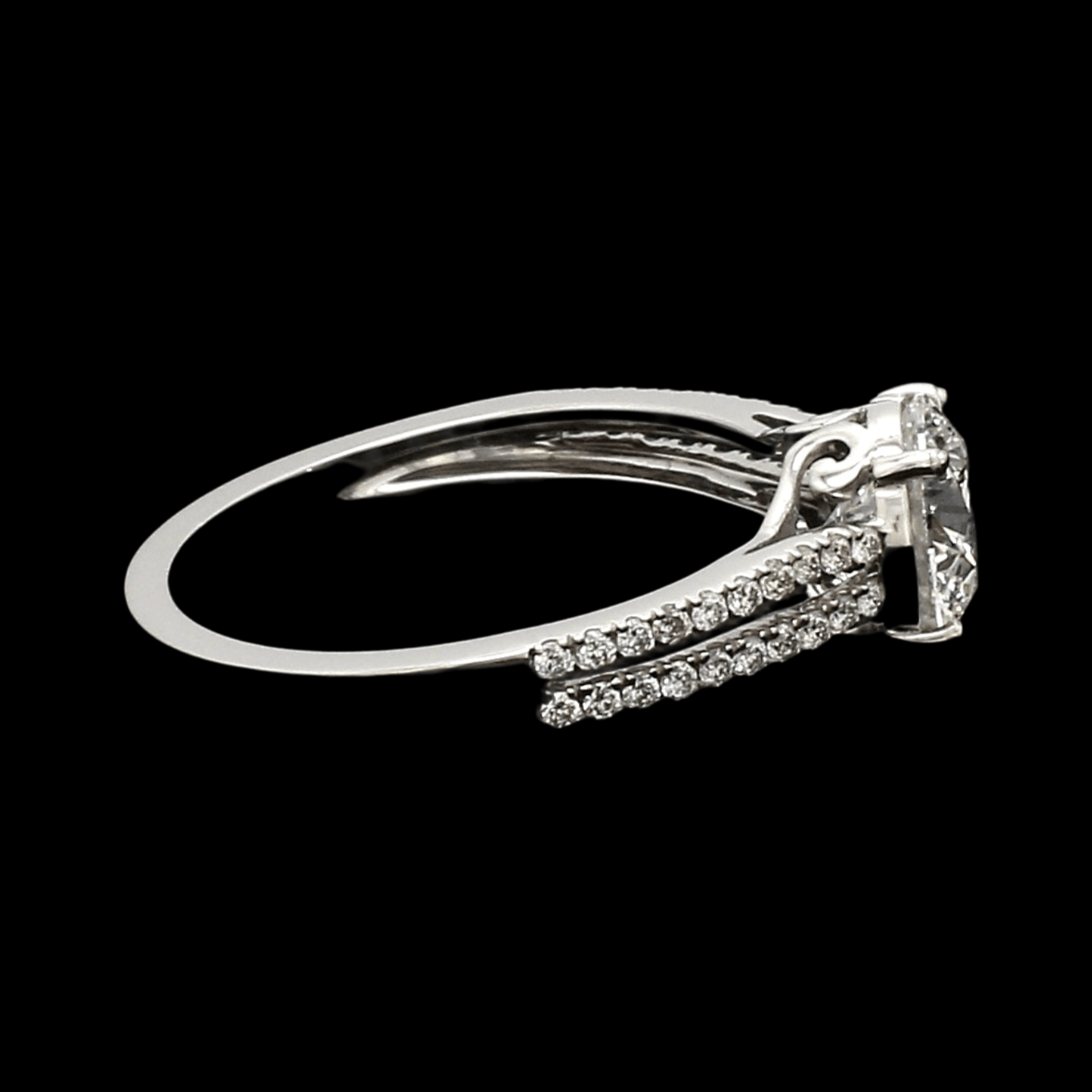Jewelove™ Rings J VS / Women's Band only 1 Carat. Solitaire Platinum Diamond Split Shank Ring JL PT 1221