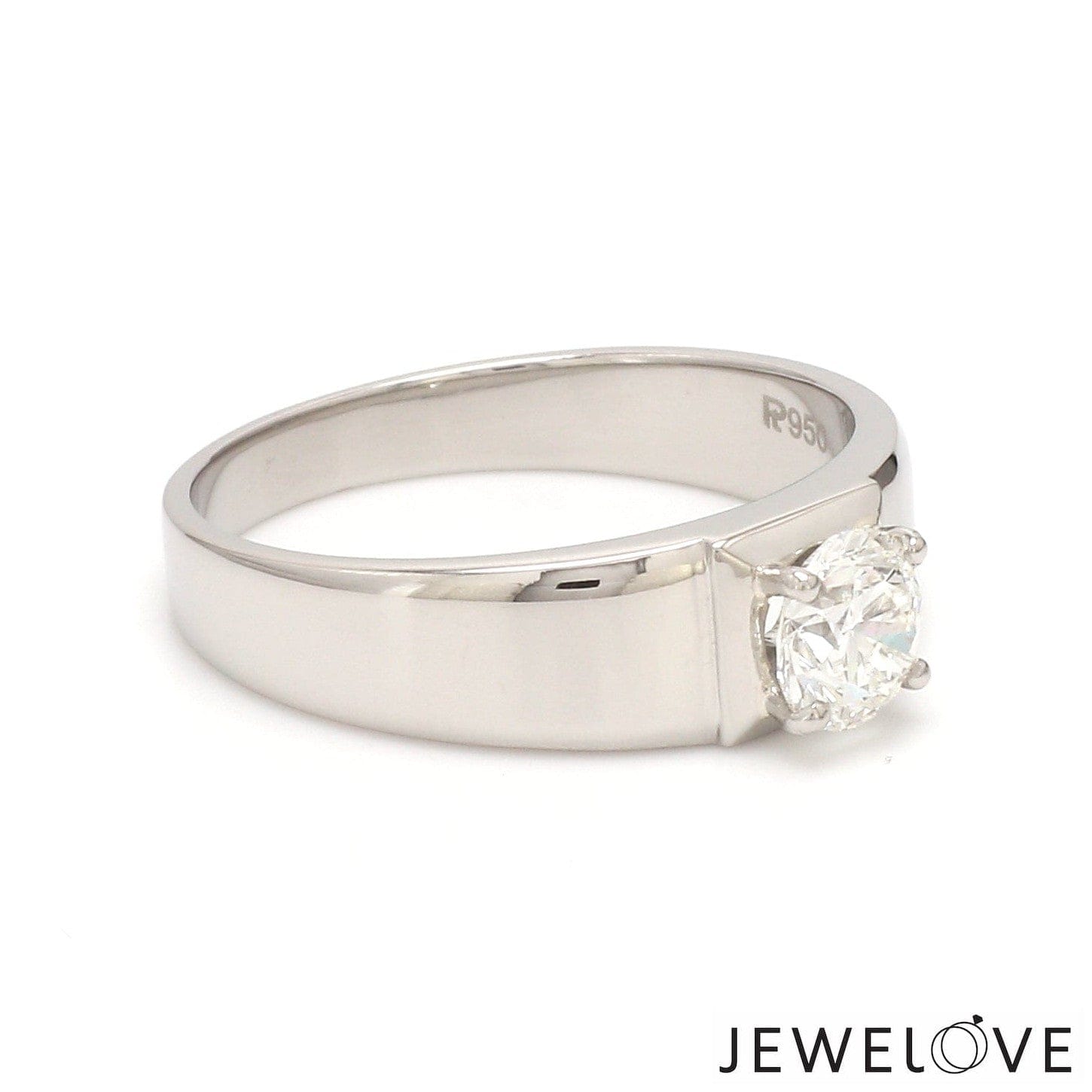 Jewelove™ Rings Men’s Band only / VS J 1-Carat Solitaire Platinum Engagement Ring for Men  JL PT 1237-C