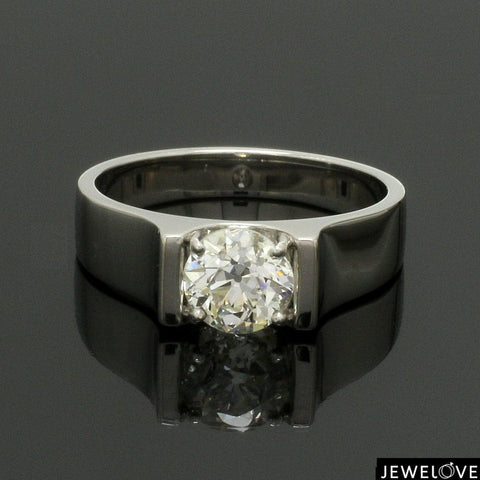 1-Carat Solitaire Platinum Engagement Ring for Men JL PT 1436