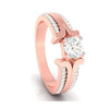 Jewelove™ Rings Women's Band only / VS J 1-Carat Solitaire with 2-Row Diamond Shank 18K Rose Gold Ring JL AU G 116R-C