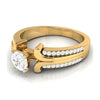 Jewelove™ Rings Women's Band only / VS J 1-Carat Solitaire with 2-Row Diamond Shank 18K Yellow Gold Ring JL AU G 116Y-C