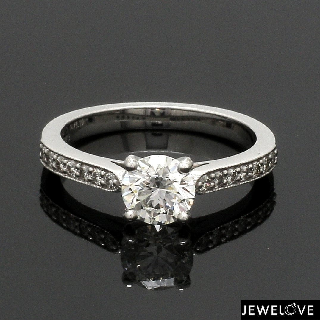 1-Carat Solitaire with Diamond Accents Platinum Engagement Ring JL PT 1388-C