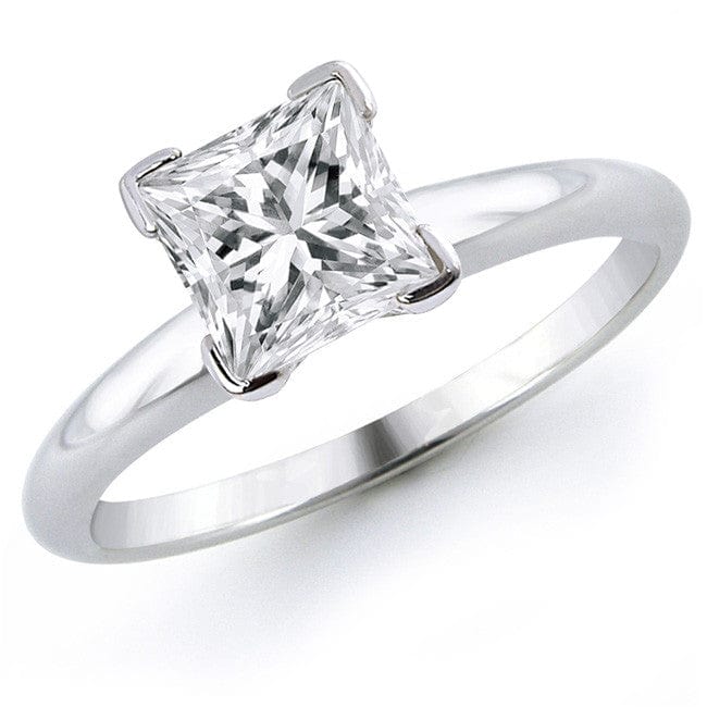 Jewelove™ Rings Women's Band only 1 ct. Princess Cut Solitaire Platinum Ring with 4 Prongs JL PT 440-Z