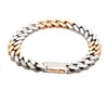 Jewelove™ Bangles & Bracelets 10.25mm Platinum Rose Gold Heavy Bracelet with Hi-Polish & Matte Finish for Men JL PTB 1179