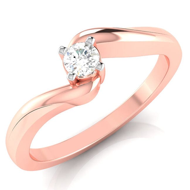 Jewelove™ Rings 10-Pointer 18K Rose Gold Ring for Women with a Curve JL AU G 117