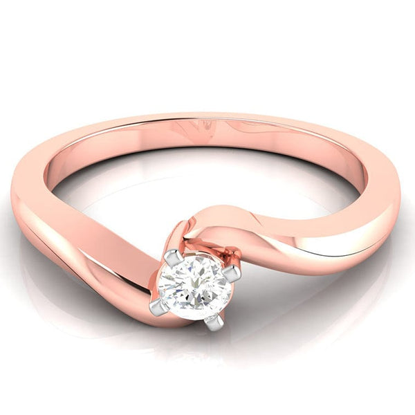 Jewelove™ Rings 10-Pointer 18K Rose Gold Ring for Women with a Curve JL AU G 117