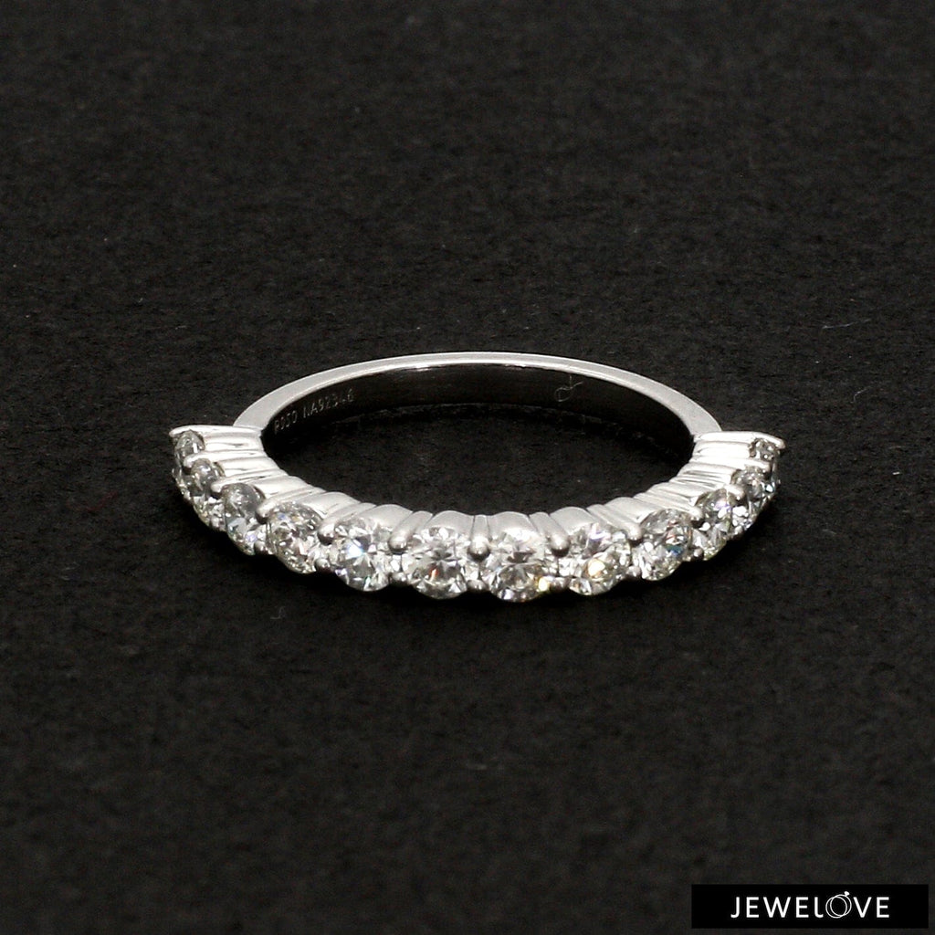 Jewelove™ Rings VVS GH / Women's Band Only 10 pointer Diamonds Half-Eternity Wedding Band for Women JL PT 918