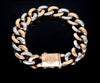 Jewelove™ Bangles & Bracelets 13.5mm Two-tone Platinum & Rose Gold Curb Bracelet for Men JL PTB 1174-B