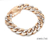 Jewelove™ Bangles & Bracelets 13.5mm Two-tone Platinum & Rose Gold Curb Bracelet for Men JL PTB 1174-B