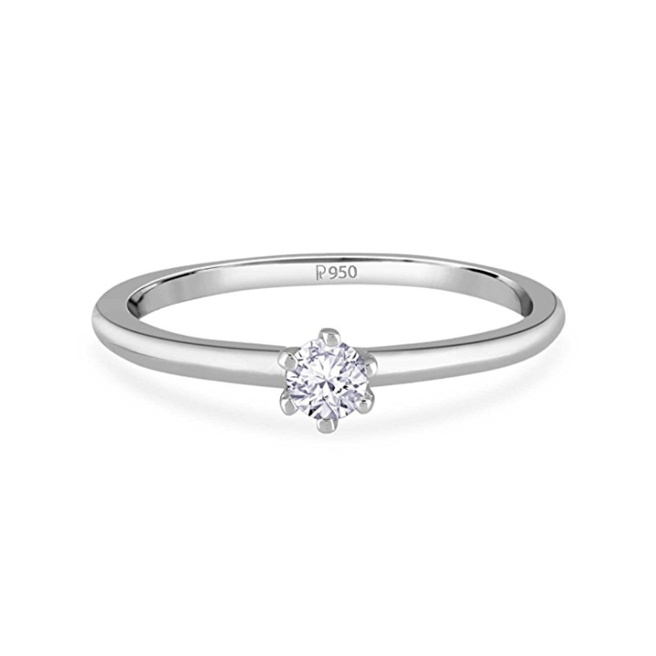 Jewelove™ Rings 15 Pointer Classic 6 Prong Platinum Ring SKU 0012-A