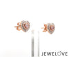 Jewelove™ Earrings 18K Rose Gold Heart Earrings with Pink & White Diamond JL AU PD 102