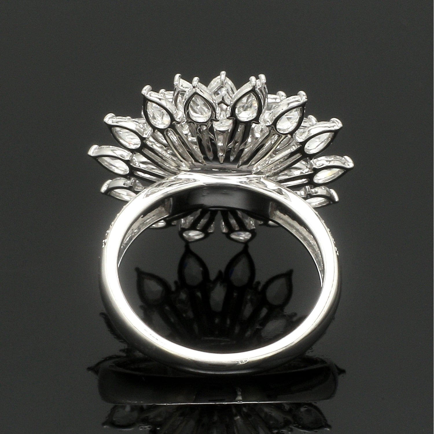 Jewelove™ Rings Women's Band only / GH VS 18K White Gold Rose Cut Diamond Ring for Women JL AU 121