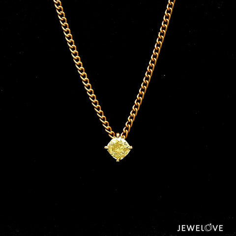 18K Yellow Gold Pendant Set with Natural Fancy Intense Yellow Diamonds JL AU PE 101