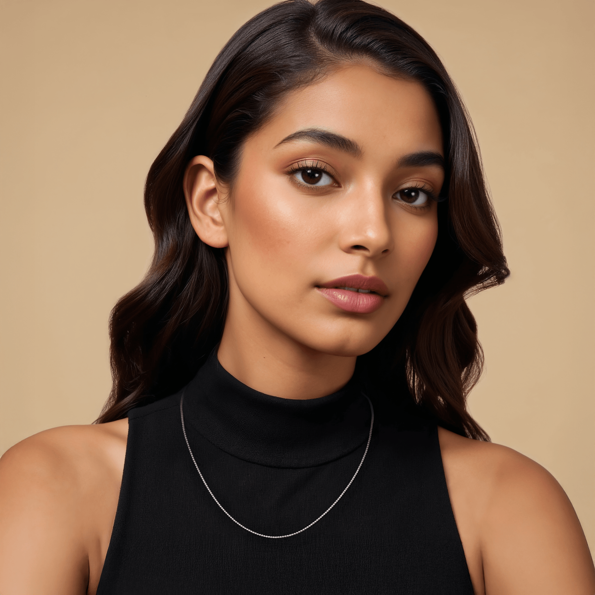 Jewelove™ Chains 1mm Japanese Platinum Balls Chain for Women JL PT CH 1114