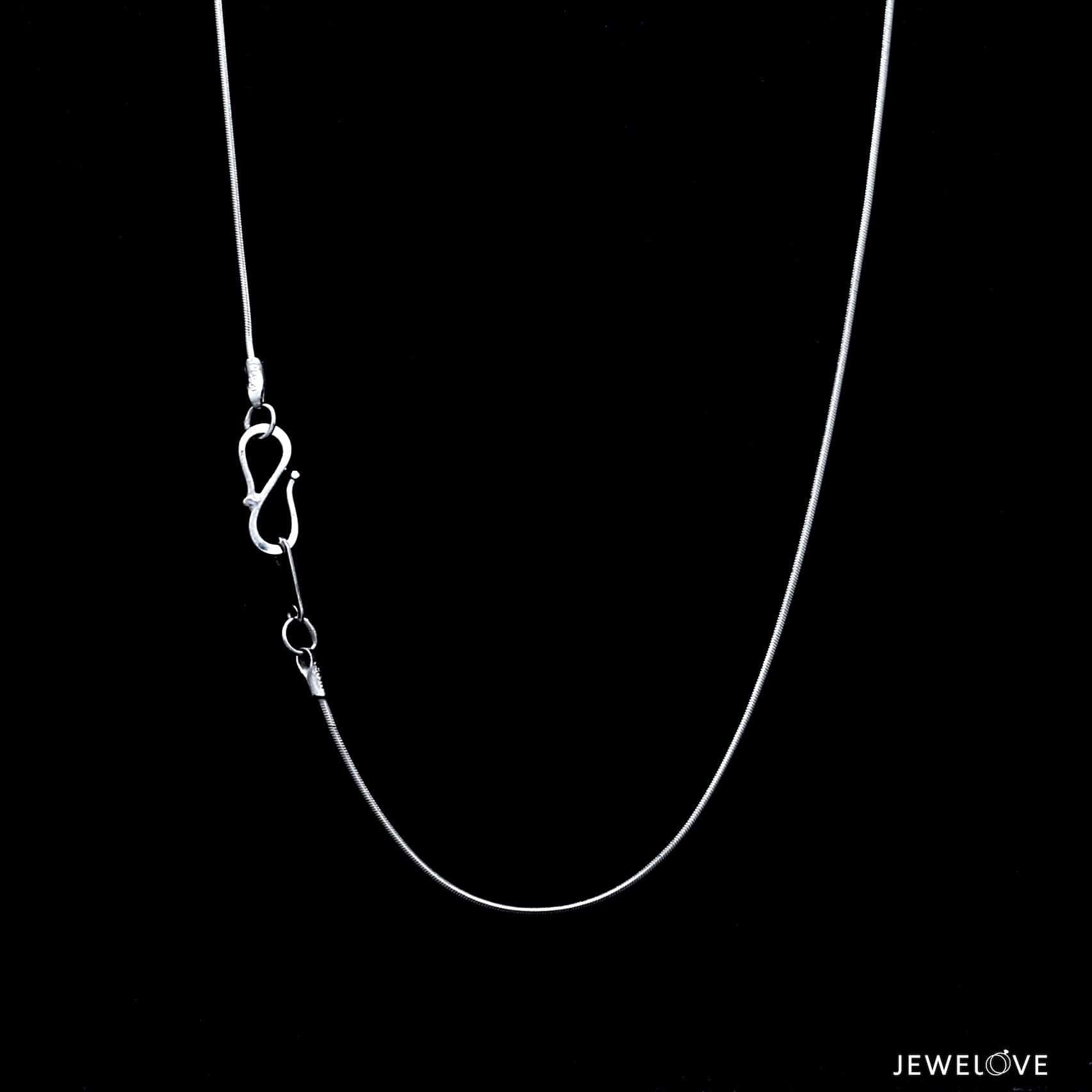Jewelove™ Chains 1mm Japanese Platinum Round Snake Chain SJ PTO 712