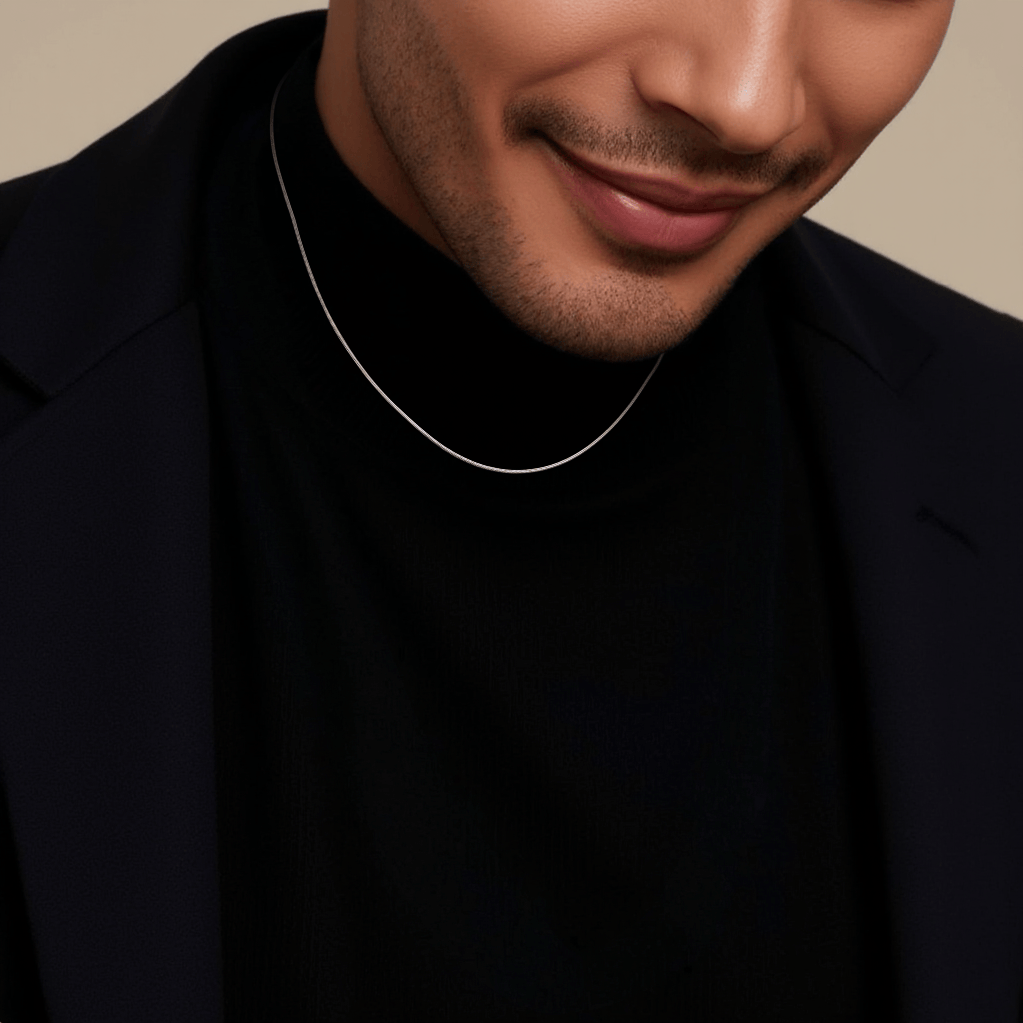 Jewelove™ Chains 1mm Japanese Platinum Round Snake Chain SJ PTO 712