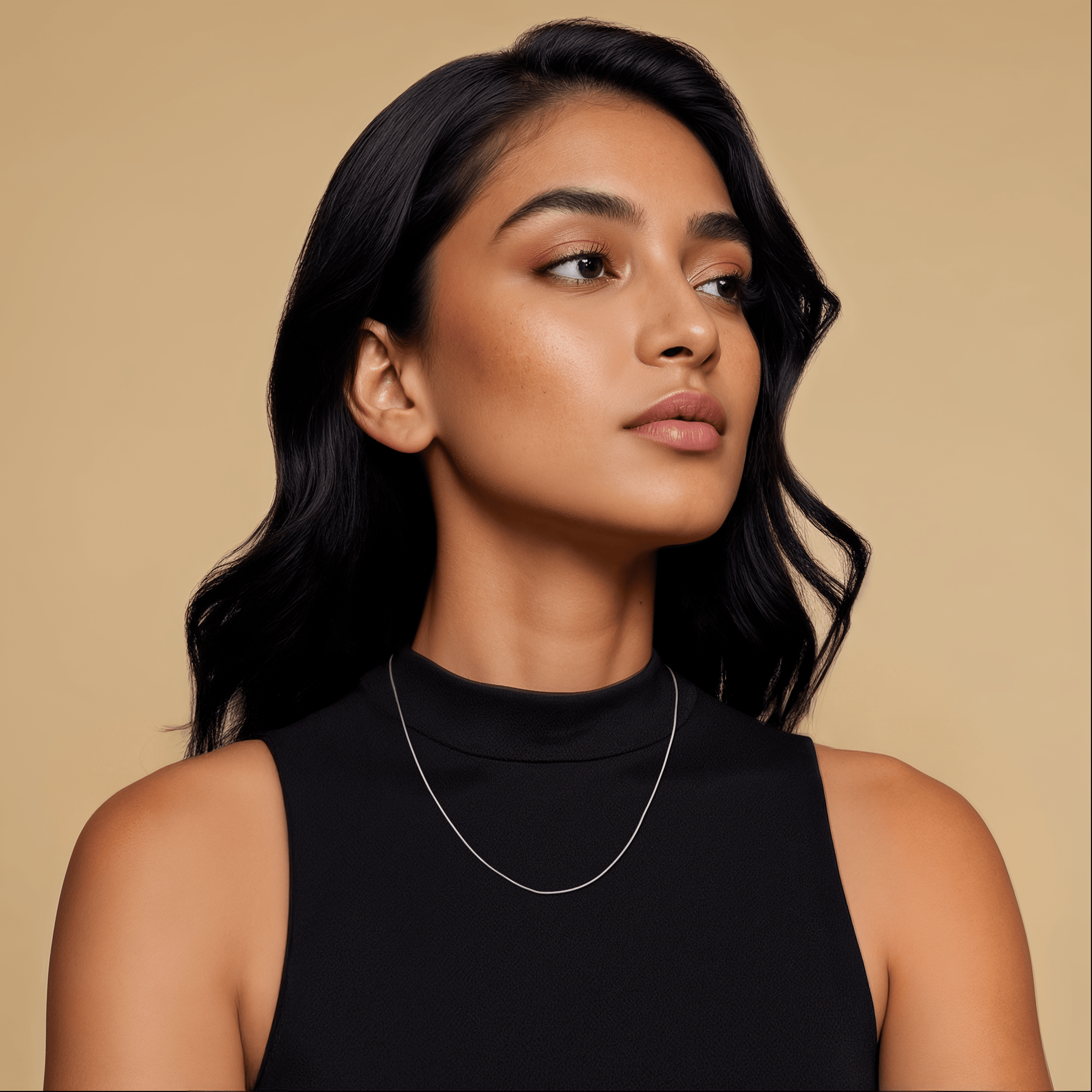 Jewelove™ Chains 1mm Japanese Platinum Round Snake Chain SJ PTO 712