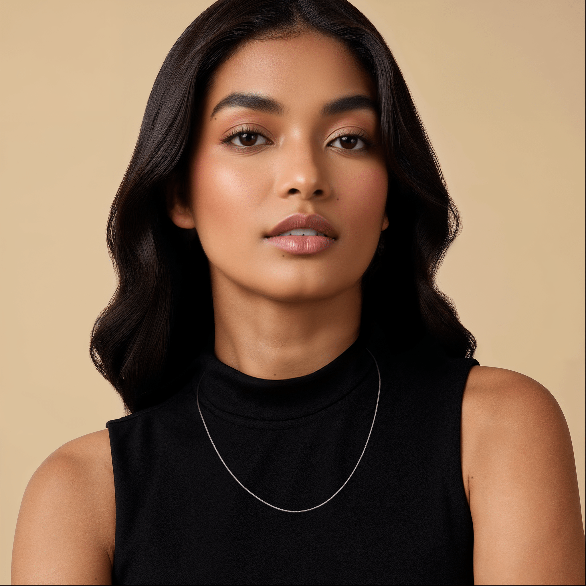 Jewelove™ Chains 1mm Japanese Platinum Round Snake Chain SJ PTO 712