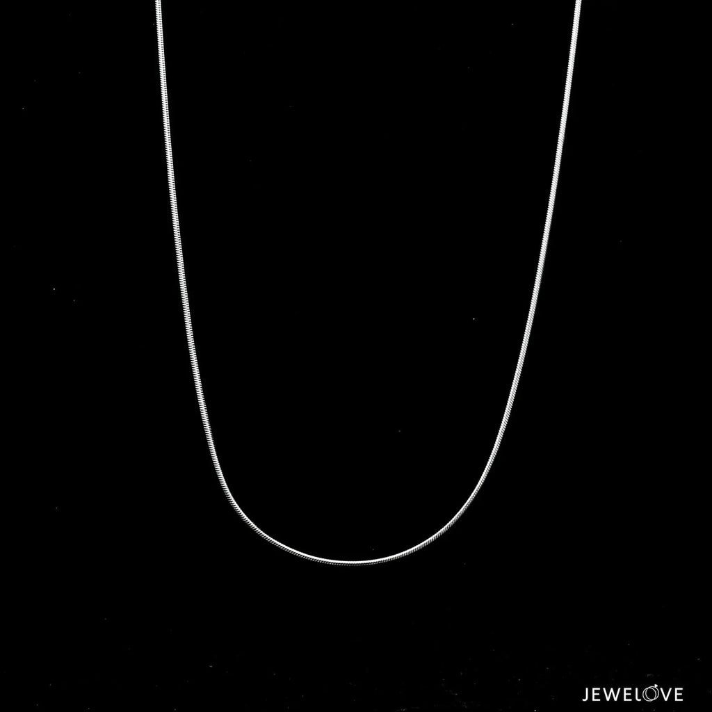 Jewelove™ Chains 1mm Japanese Platinum Round Snake Chain SJ PTO 712
