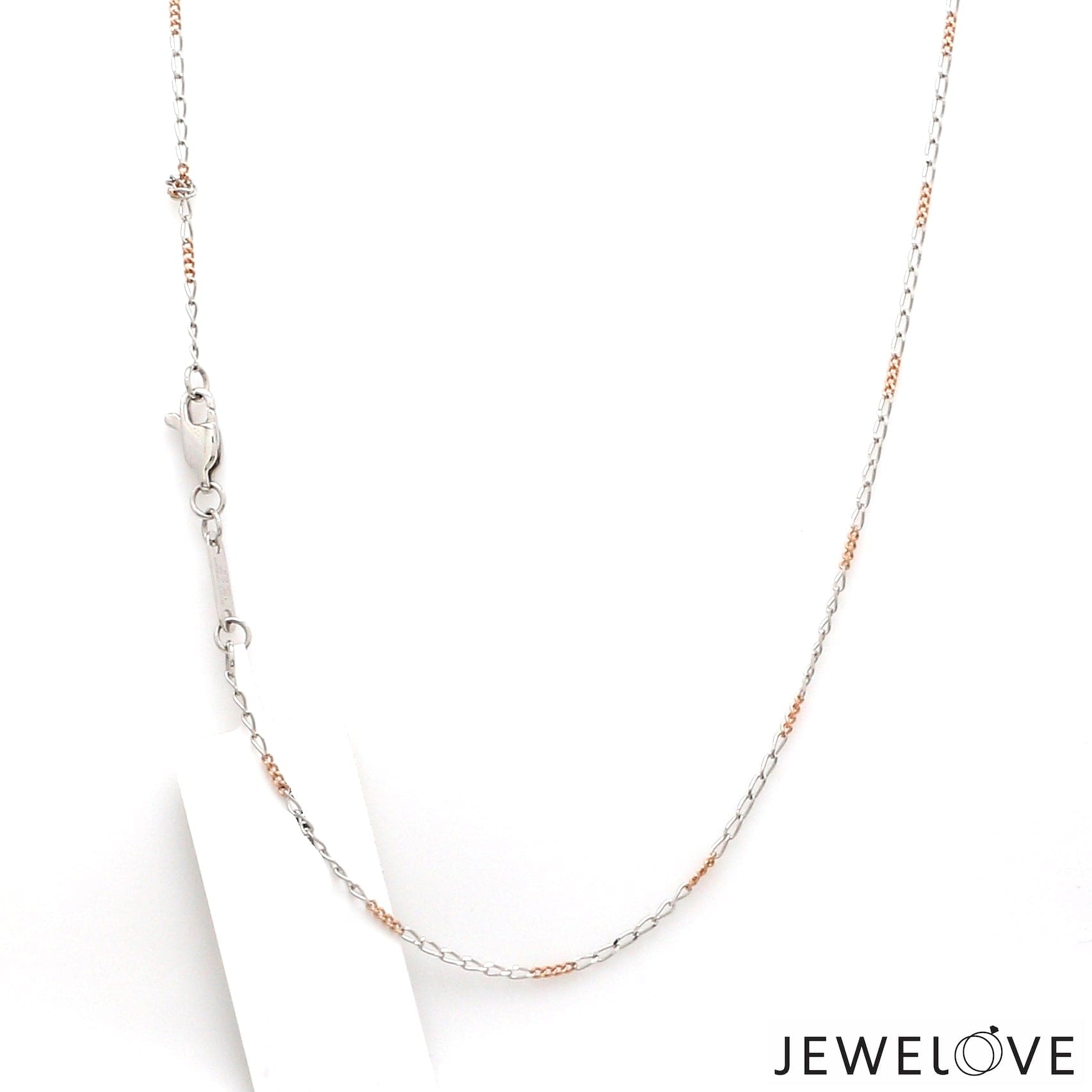 Jewelove™ Chains 1mm Thin Platinum & Rose Gold Chain for Women JL PT CH 1384
