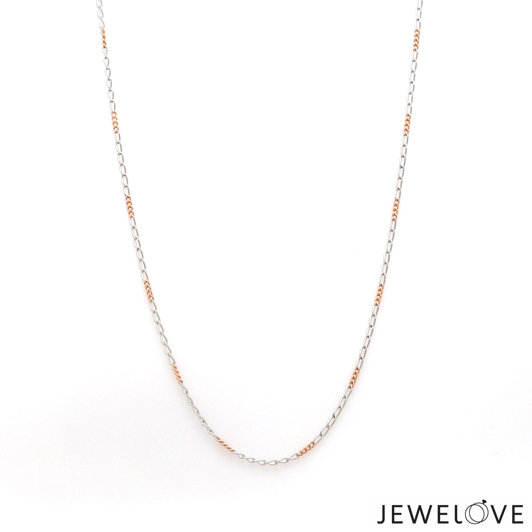 Jewelove™ Chains 1mm Thin Platinum & Rose Gold Chain for Women JL PT CH 1384