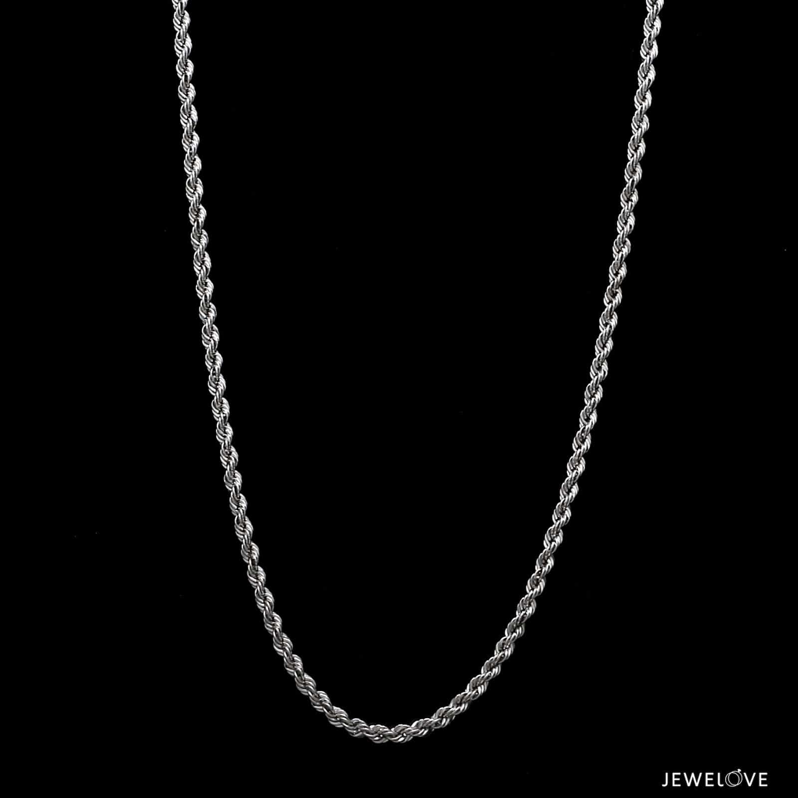 Jewelove 2.3mm Cordell Platinum Rope Chain JL PT CH 903 22 inches