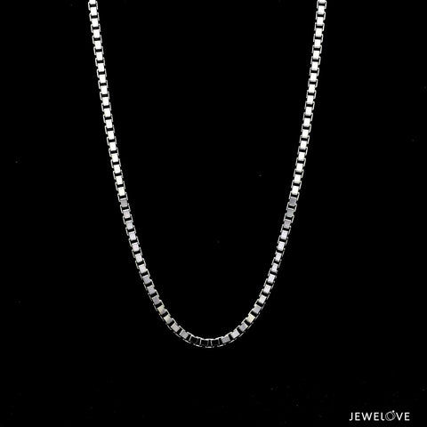2.5mm Japanese Plain Platinum Box Chain for Men SJ PTO 702-F