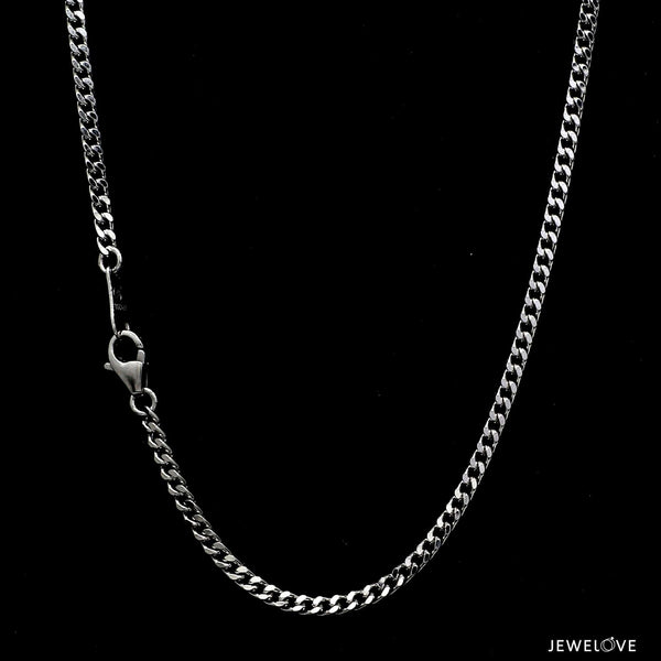 Jewelove™ Chains 26 inches 2.5mm Japanese Platinum Curb Chain Uni-sex JL PT CH 982-C