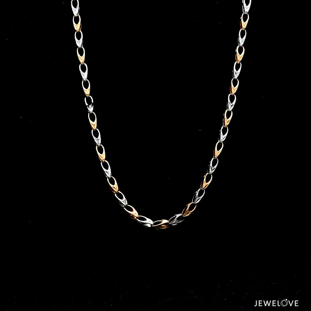 Jewelove™ Chains 18 inches 2.5mm Japanese Platinum Rose Gold Chain for Men JL PT CH 658R