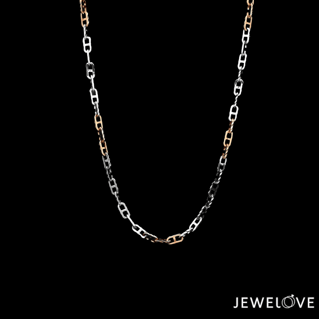 Jewelove™ Chains 18 inches 2.5mm Japanese Platinum Rose Gold Links Chain JL PT CH 1263