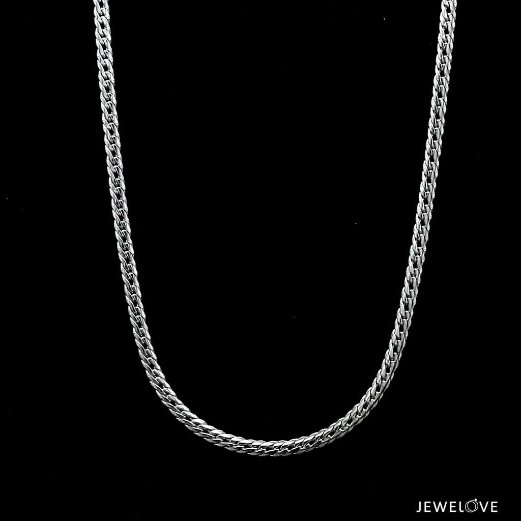Jewelove™ Chains 2.75mm Japanese Platinum Designer Cuban Chain for Men JL PT CH 1256-A