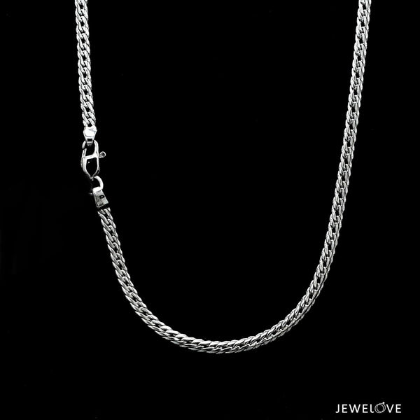 Jewelove™ Chains 2.75mm Japanese Platinum Designer Cuban Chain for Men JL PT CH 1256-A