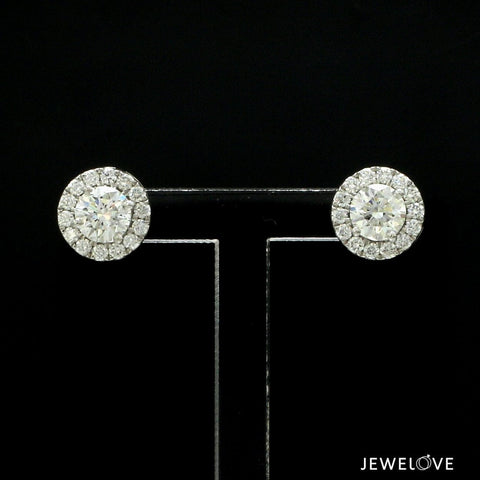 2-Carat Lab Grown Solitaire Platinum Earrings JL PT E LG-371