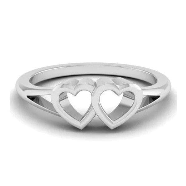 Hearts Plain Platinum Ring for Women JL PT 550 – Jewelove™