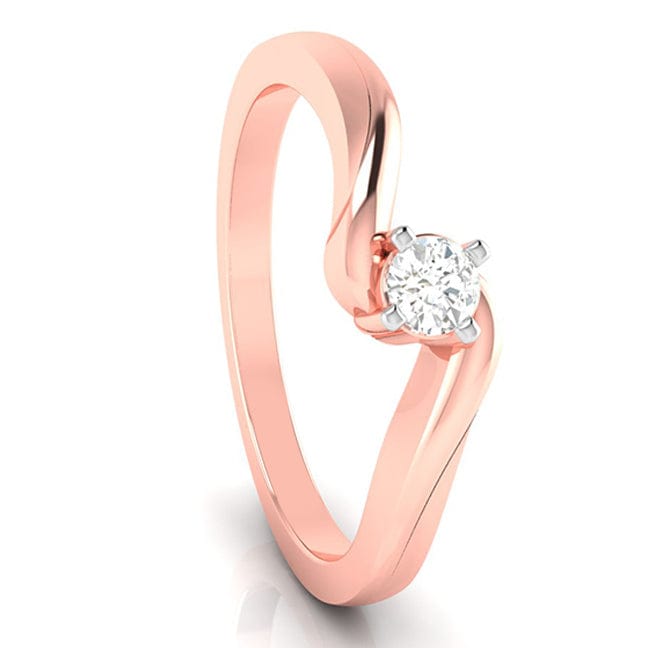 Jewelove™ Rings 20-Pointer 18K Rose Gold Ring for Women with a Curve JL AU G 117R-A