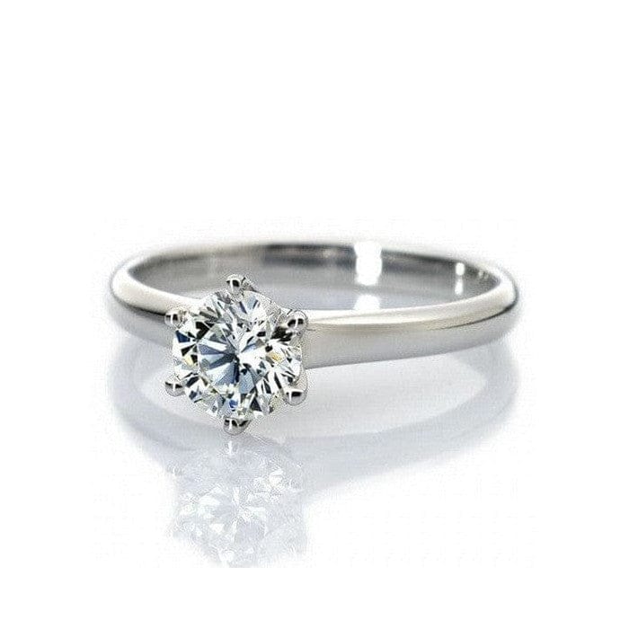 Jewelove™ Rings 20-Pointer Classic 6 Prong Solitaire Ring made in Platinum SKU 0012-A