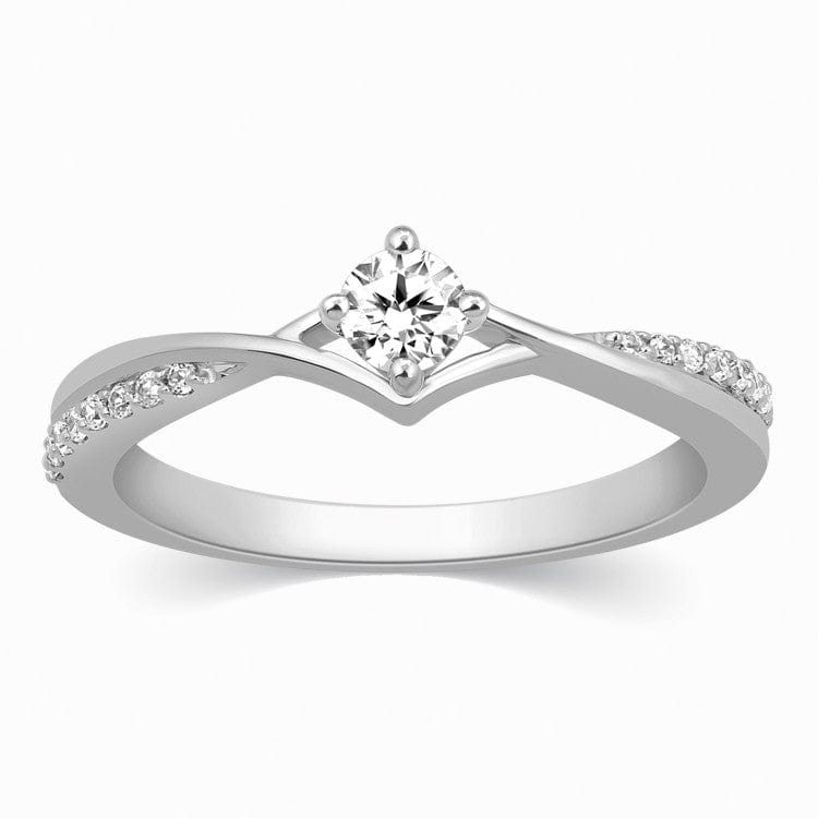 Jewelove™ Rings Women's Band only / SI IJ 20 Pointer Platinum Diamond Engagement Ring  JL PT 573-A