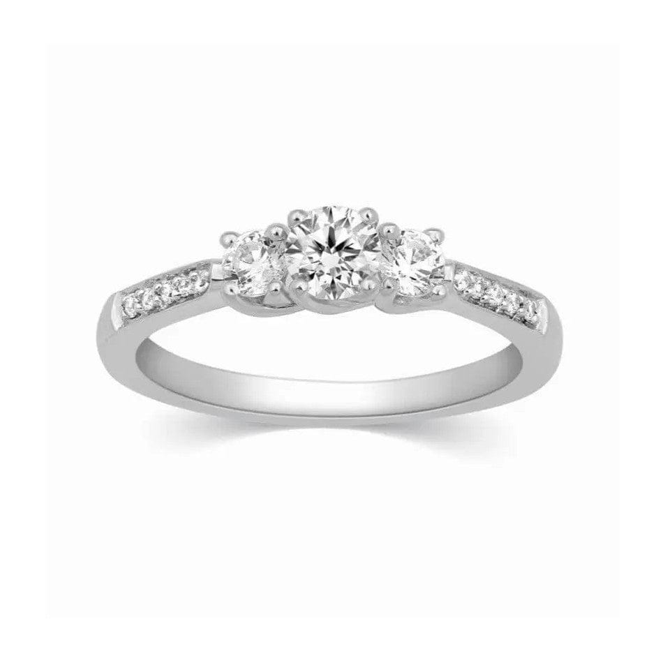 Jewelove™ Rings 20-Pointer Platinum Solitaire Engagement Ring with Diamond Accents JL PT 327