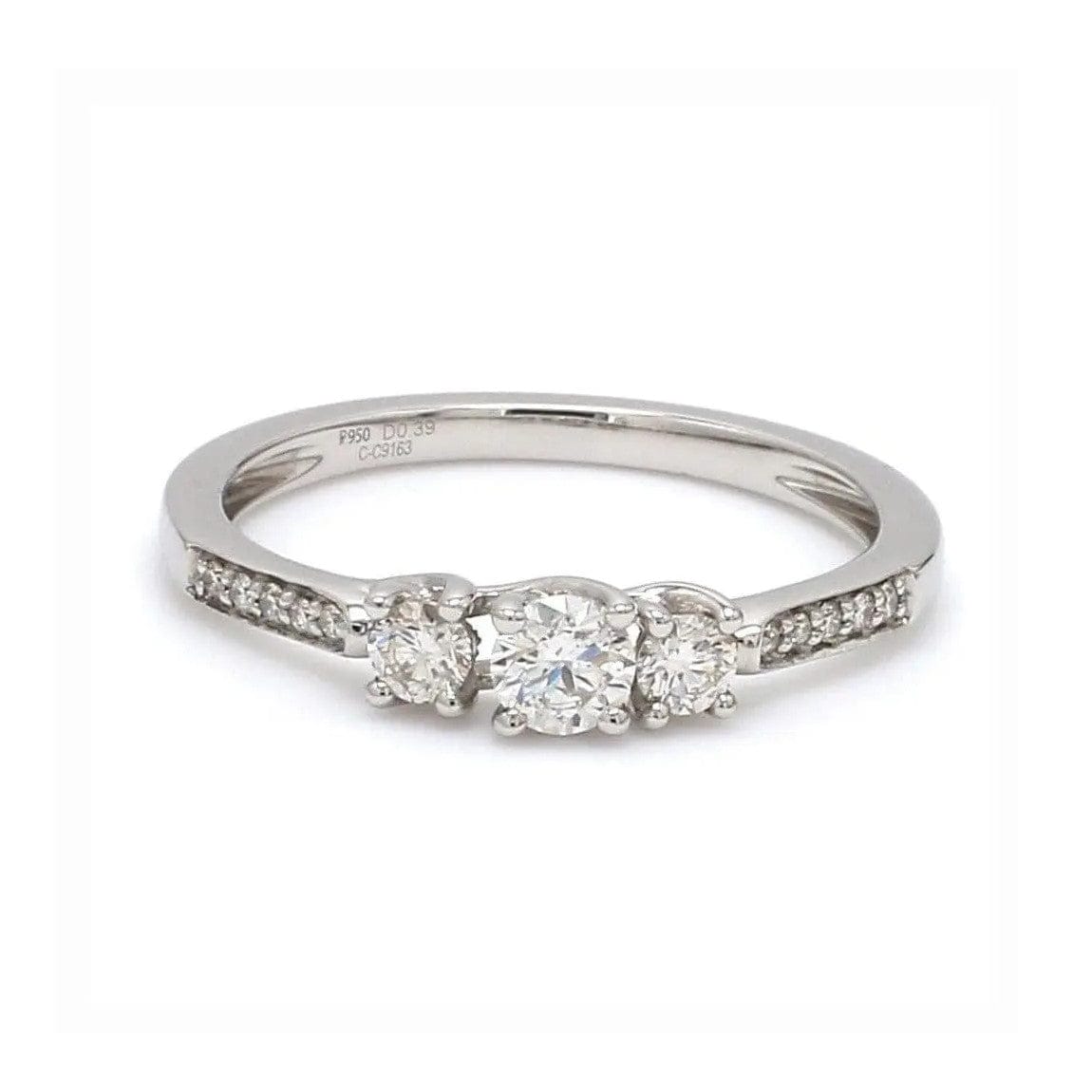 Jewelove™ Rings 20-Pointer Platinum Solitaire Engagement Ring with Diamond Accents JL PT 327