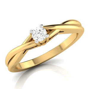 20-Pointer Single Diamond Twisted Shank 18K Yellow Gold Ring JL AU