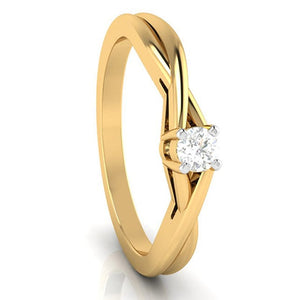 20-Pointer Single Diamond Twisted Shank 18K Yellow Gold Ring JL AU