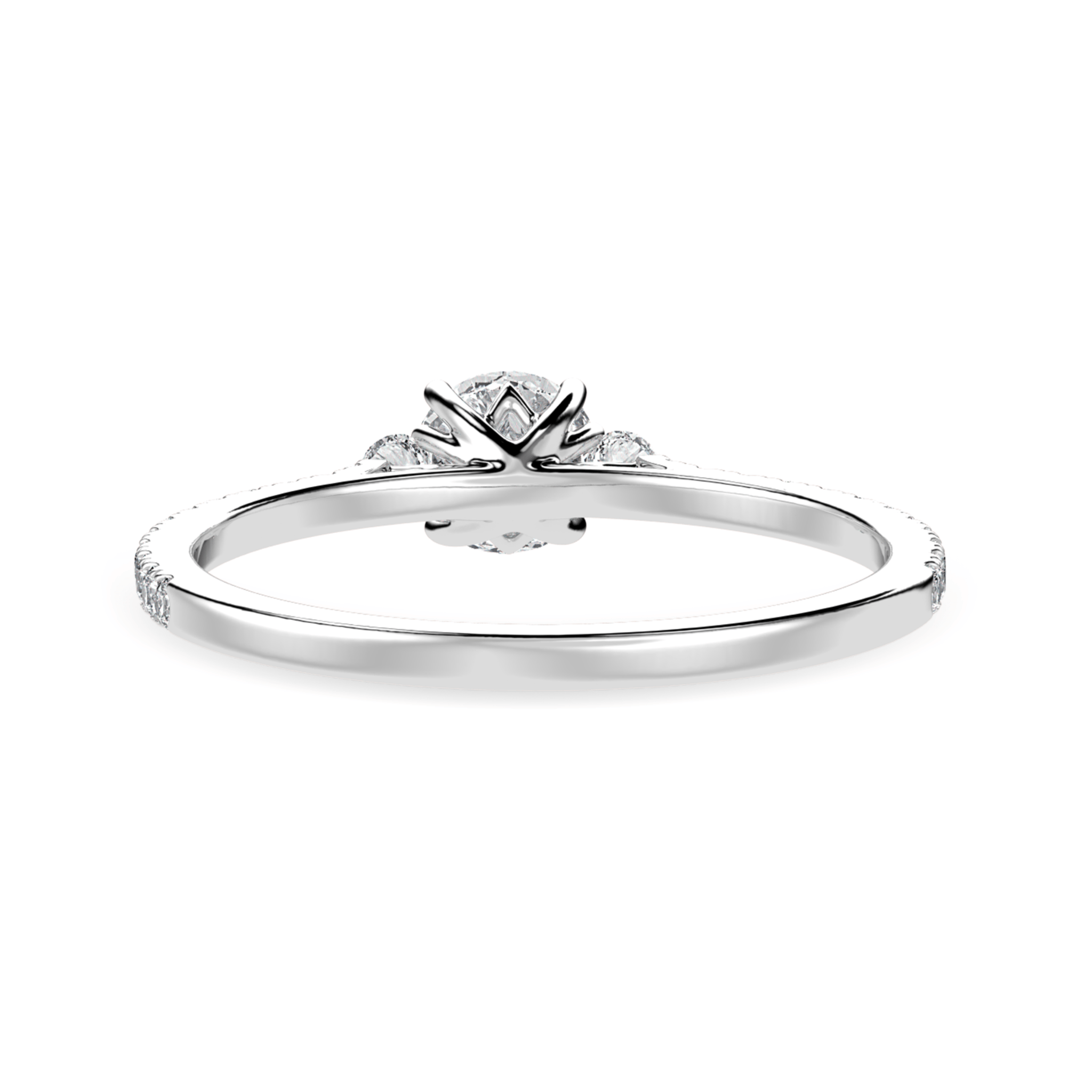 Jewelove™ Rings J VS / Women's Band only 25-Pointer Diamond Accents Shank Platinum Ring JL PT 1238-C