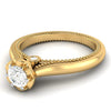 Jewelove™ Rings Women's Band only / VS J 25-Pointer Solitaire Yellow Gold Milgrain Touch Ring JL AU G 111Y