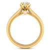 Jewelove™ Rings Women's Band only / VS J 25-Pointer Solitaire Yellow Gold Milgrain Touch Ring JL AU G 111Y