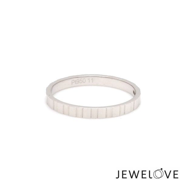 Jewelove™ Rings Women's Band only 2mm Designer Japanese Platinum Women's Ring Matte Finish & Hi-Polish JL PT 1345