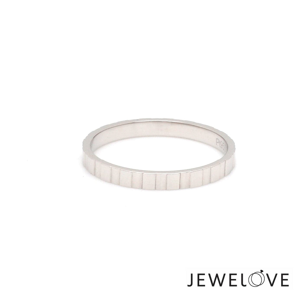 Jewelove™ Rings Women's Band only 2mm Designer Japanese Platinum Women's Ring Matte Finish & Hi-Polish JL PT 1345