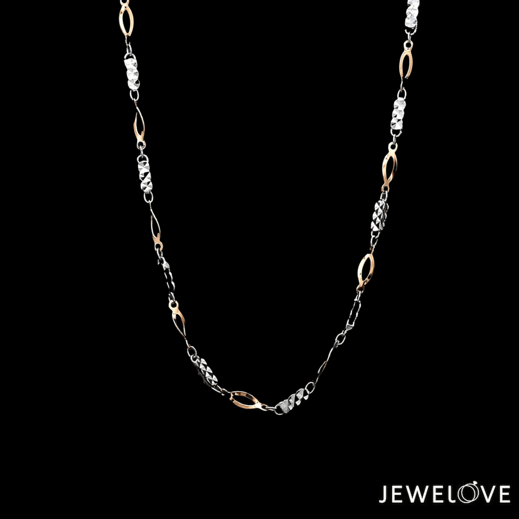 Jewelove™ Chains 16 inches 2mm Japanese Designer Platinum Rose Gold Chain for Women JL PT CH 1265